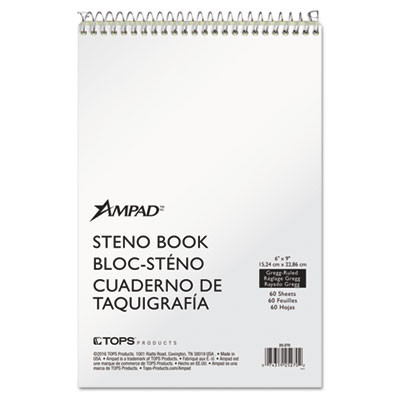 Steno Pads, Tan Cover, Gregg Rule, (60) Green-Tint 6 x 9 Sheets