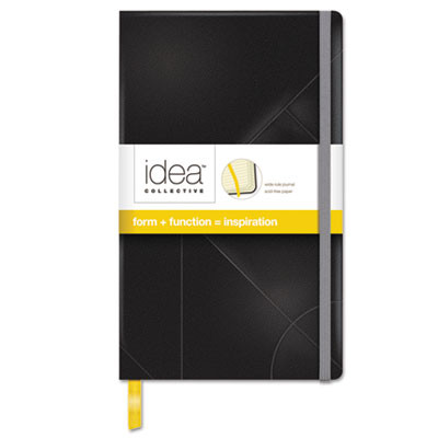 Idea Collective Journal With Elastic Closure, 1-Subject, Wide/Legal Rule, Black Hardcover, (120) 8.25 x 5 Sheets
