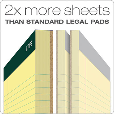 Double Docket Ruled Pads, Narrow Rule, (100) Canary Yellow 8.5 x 11 Sheets, 6/Pack