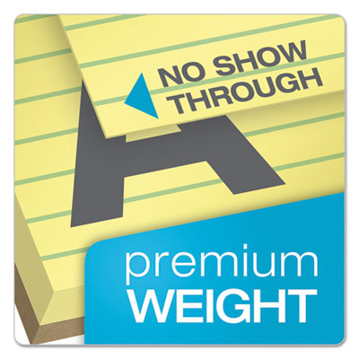 Docket Gold Ruled Perforated Pads, Wide/Legal Rule, (50) Canary Yellow 8.5 x 14 Sheets, 12/Pack