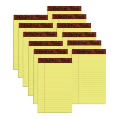 "The Legal Pad" Ruled Perforated Pads, Narrow Rule, (50) Canary Yellow 5 x 8 Sheets, Dozen