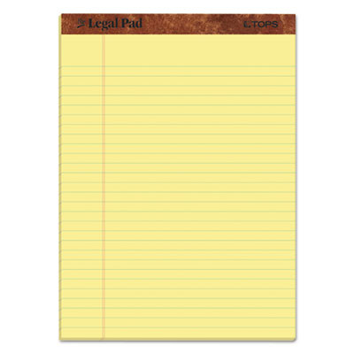 "The Legal Pad" Ruled Perforated Pads, Wide/Legal Rule, (50) Canary 8.5 x 11 Sheets, Dozen