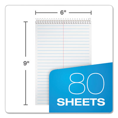 Steno Pad With Assorted Color Covers, Assorted Cover Colors, Gregg Rule, (80) White 6 x 9 Sheets, 4/Pack
