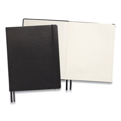 Flexible-Cover Business Journal, 1-Subject, Quadrille Rule, Black Cover, (128) 10 x 8 Sheets