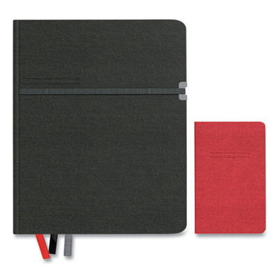 Large Mastery Journal With Pockets, 1-Subject, Narrow Rule, Black/Red Cover, (192) 10 x 8 Sheets