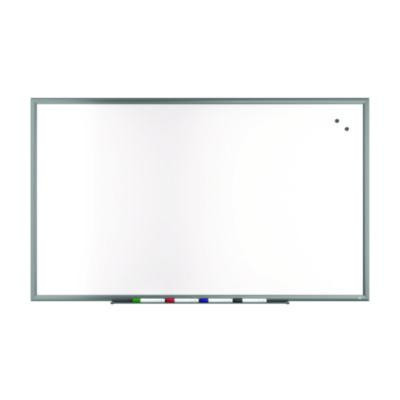 Magnetic Porcelain Dry Erase Board, 60" x 36", White Surface, Gray/Natural Aluminum Frame