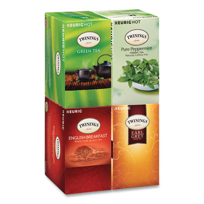 Tea K-Cups, Assorted, 0.11 Oz K-Cups, 24/Box, 4 Boxes/Carton