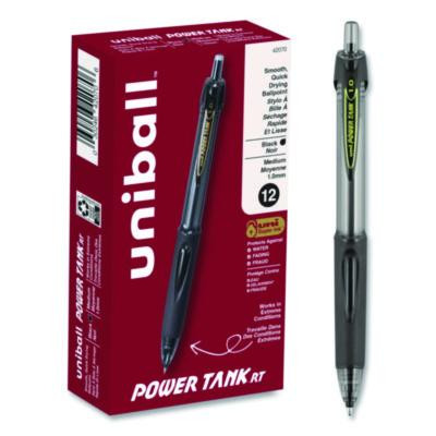 Power Tank Rt Ballpoint Pen, Retractable, Bold 1 Mm, Black Ink, Smoke/Black Barrel, Dozen