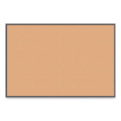 Cork Bulletin Board With Aluminum Frame, 72" x 48" (Actual Size: 70" x 47"), Tan Surface, Black Aluminum Frame