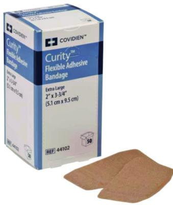 Flexible Fabric Adhesive Bandages, Strip, 2 X 3, 50/Box