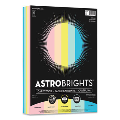 Color Cardstock, 65 Lb Cover Weight, 8.5 x 11, Assorted Colors, 250/Pack