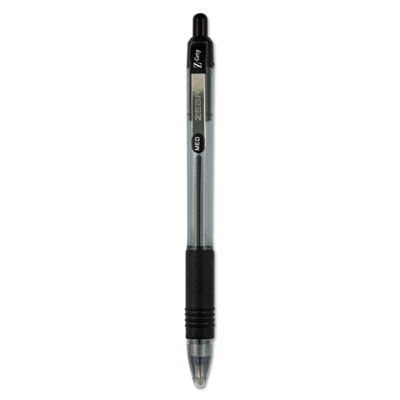Z-Grip Ballpoint Pen, Retractable, Medium 1 Mm, Black Ink, Clear/Black Barrel, 24/Pack