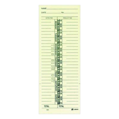 Time Cards For Acroprint, Amano And Lathem Time Clocks, One Side, Weekly, 3.38 x 9, 200/Pack