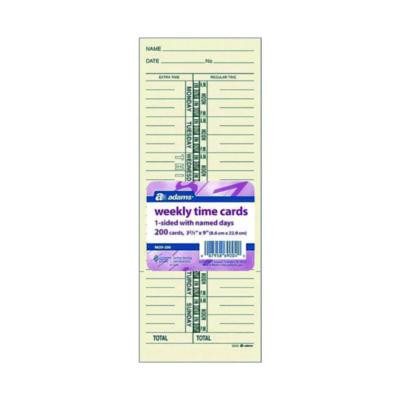 Time Cards For Acroprint, Amano And Lathem Time Clocks, One Side, Weekly, 3.38 x 9, 200/Pack