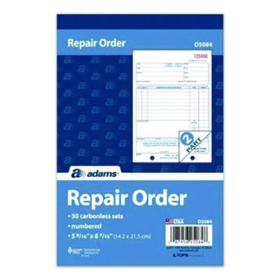 Multipart Repair Order Pad, Two-Part Carbonless, 5.56 x 7.94, 50 Forms Total