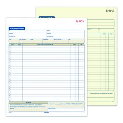 Multipart Purchase Order Pad, Two-Part Carbonless, 8.38 x 10.19, 50 Forms Total