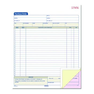 Multipart Purchase Order Pad, Three-Part Carbonless, 8.38 x 10.19, 50 Forms Total