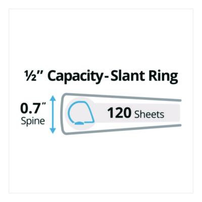 Durable View Binder With Durahinge And Slant Rings, 3 Rings, 0.5" Capacity, 11 x 8.5, White, 12/Carton