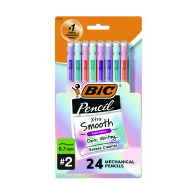 Xtra-Smooth Pastel Edition Mechanical Pencils, 0.7 Mm, Hb (#2), Black Lead, Assorted Barrel Colors, 24/Pack