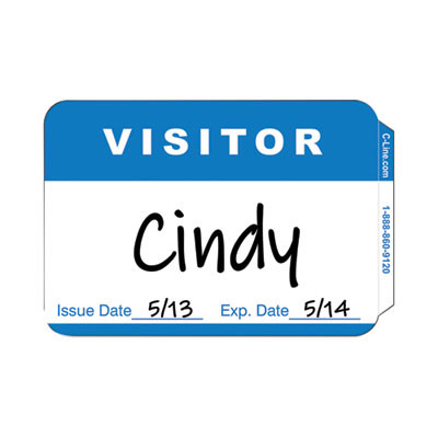 Self-Adhesive Name Badges, Hello My Name Is, Blue, 3.5 X 2.25, 100/Bx
