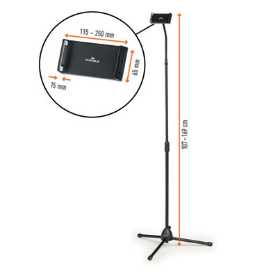 Twist Black Floor Stand For Tablet, Black