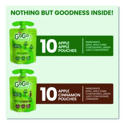 Fruit On The Go, (10) Apple/(10) Apple Cinnamon, 3.2 Oz Pouch, 20/Box