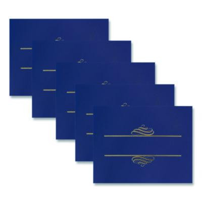 Embossed Foil Certificate Holders, 80-Lb Paper, Navy, 5/Pack