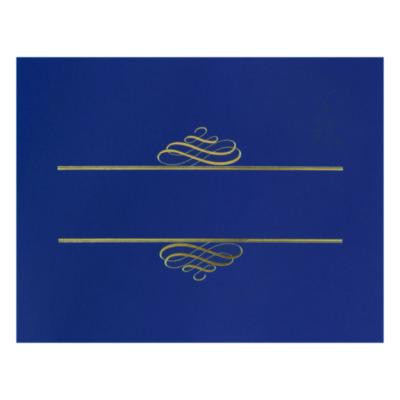 Embossed Foil Certificate Holders, 80-Lb Paper, Navy, 5/Pack