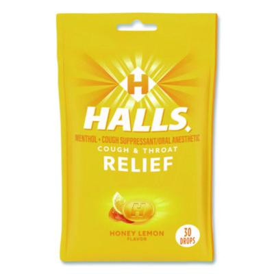 Relief Menthol Cough Suppressant - Oral Anesthetic, Honey Lemon, 30/Pack