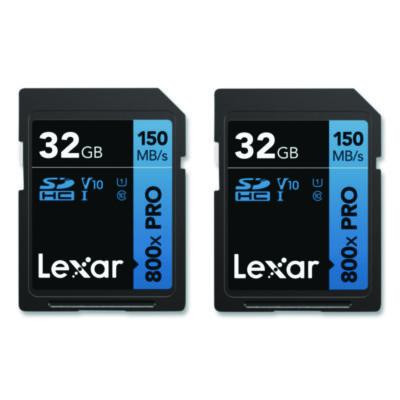 High Performance Pro Blue Series Sdhc Memory Card, Uhs-I V10 U1 Class 10, 32 Gb, 2/Pack