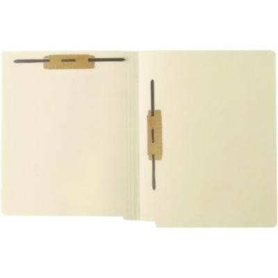 Heavy-Duty End Tab Fastener Folders, Expands 0.75", 2 Fasteners: Horizontal/Vertical , Letter Size, Manila, 250/Box