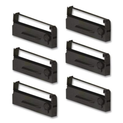 900874 Cash Register Ribbon, Black, 6/Box