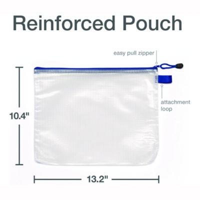 Poly Travel Pouch Set, 13.19" x 10.44", Assorted Colors, 10/Pack