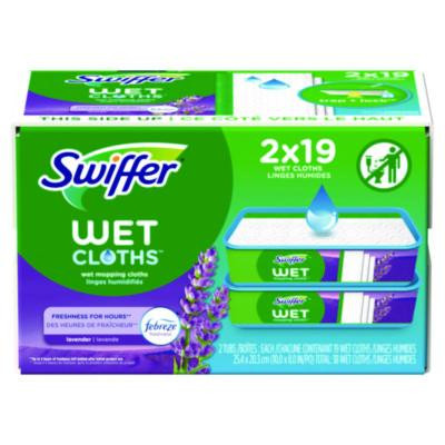 Sweeper Trap + Lock Wet Mop Cloth, 8 x 10, White, Lavender Scent, 38/Pack