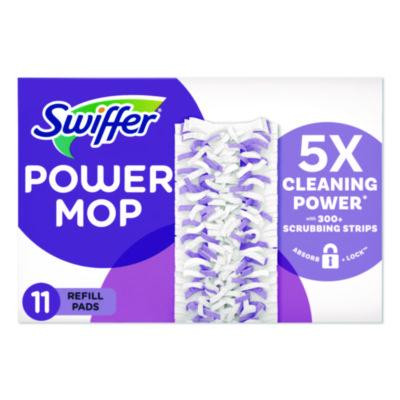 Powermop Mopping Pads, 15.4 x 5.3, White/Purple. 11/Pack