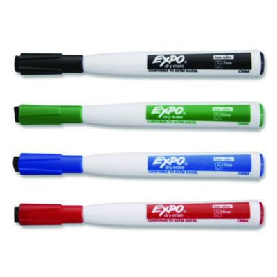 Magnetic Dry Erase Marker, Fine Bullet Tip, Assorted Colors, 4/Pack