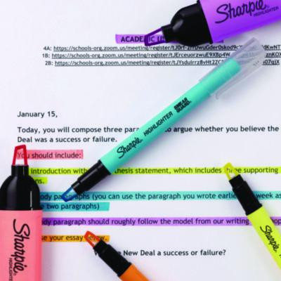 Clearview Pen-Style Highlighter, Assorted Ink Colors, Chisel Tip, Assorted Barrel Colors, 8/Pack