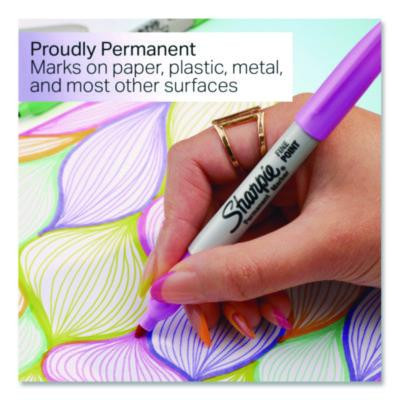 Glam Pop Permanent Markers, Fine Bullet Tip, Assorted Colors, 12/Pack