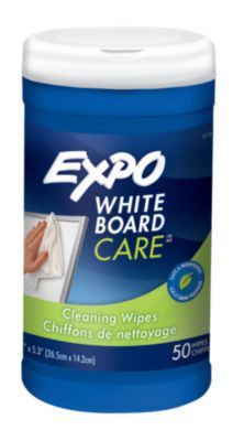Dry-Erase Board Cleaning Wet Wipes, 6 x 9, 50 Wipes/Container