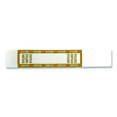 Currency Straps, Self-Adhesive, Hundreds, $10,000 Strap, Mustard/White, 1,000/Pack