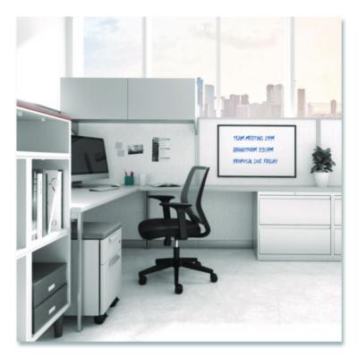 Melamine Dry Erase Board, 3 Ft x 2 Ft, White Surface, Black Aluminum Frame