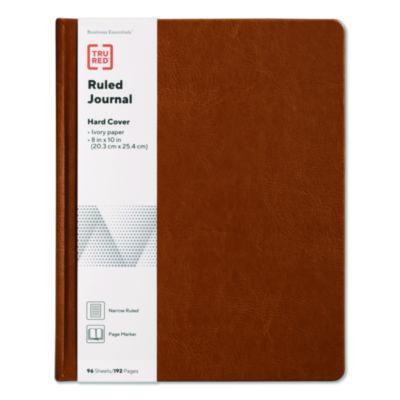 Hardcover Business Journal With Elastic Closure, 1-Subject, Narrow Rule, Cognac Cover, (96) 10 x 8 Sheets