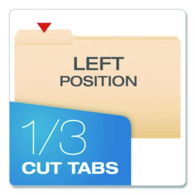 Standard Manila File Folders, 1/3-Cut Tabs: Left Position, Legal Size, Manila, 100/Box