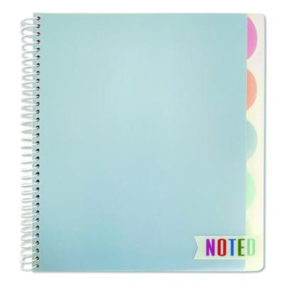 Noted Five-Subject Spiral Notebook, Medium/College Rule, Randomly Assorted Cover Color, (150) 11 x 8.5 Sheets