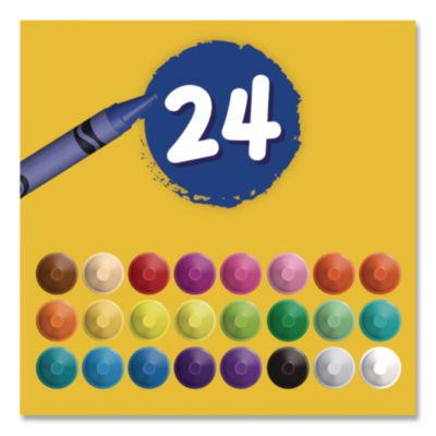 Ultra-Clean Washable Crayons, Regular Size, 0.31" x 3.63", 24 Assorted Colors, 24/Pack