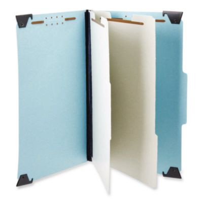 Hanging Classification Folders With Dividers, 2 Dividers, 2/5-Cut Exterior Tabs, Letter Size, Light Blue, 10/Box