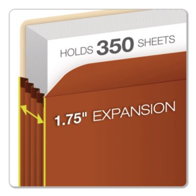 Expanding Pocket, 1.75" Expansion, Letter Size, Brown, 50/Box
