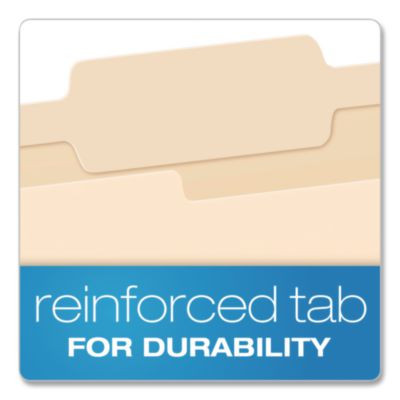 Reinforced Top Tab Manila File Folders, 2/5-Cut Tabs: Right Of Center Position, Letter Size, Manila, 100/Box