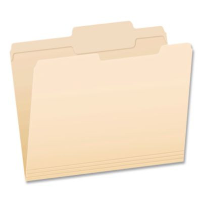 Reinforced Top Tab Manila File Folders, 2/5-Cut Tabs: Right Of Center Position, Letter Size, Manila, 100/Box