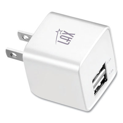 Dual Usb Port Wall Charger, Usb-A Port/Usb-C Port, White